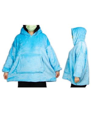 BoohooMAN Leaper One Size Oversized Comfortable Sherpa Hoodie Blanket - Blue