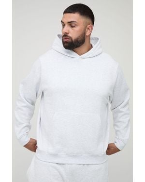 Boohoo Plus Basic Bm Signature Regular Fit Over The Head Hoodie - Blanco