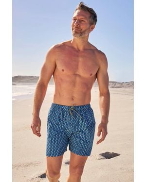BoohooMAN Mountain Warehouse Aruba Printed Swim Short Breathable Lightweight Bottoms - Blue