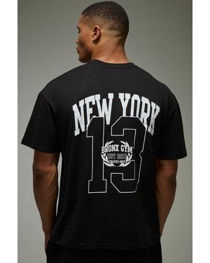BoohooMAN Active Bronx Gym Oversized T-Shirt - Black