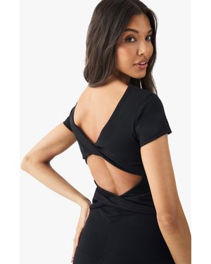 BoohooMAN Dsgn Studio Ultra Sculpt Open Back Short Sleeve Top - Black