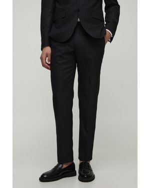 BoohooMAN Slim Flannel Suit Trouser - Black