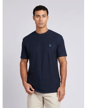 BoohooMAN U.s. Polo Assn. Vertical Texture T-shirt - Blue