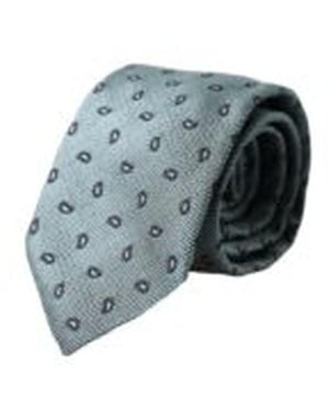 BoohooMAN Dolce & Gabbana Paisley Necktie Grey Silk Tie - Green Ties - Blue