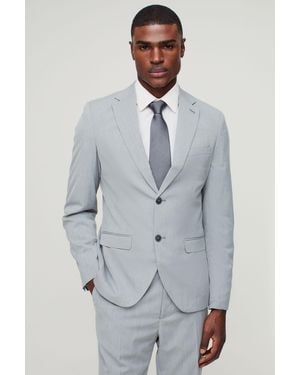 BoohooMAN Chaqueta De Traje Ajustada Con Botonadura - Gris