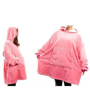 BoohooMAN Leaper One Size Oversized Comfortable Sherpa Hoodie Blanket - Pink
