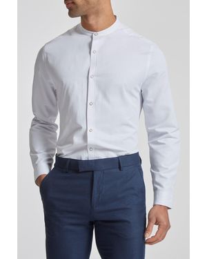 BoohooMAN Antique Rogue White Slim Shirt - Blue