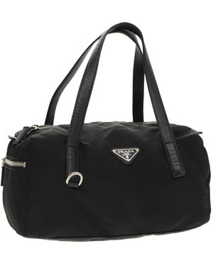 BoohooMAN Prada Preloved Nylon Bowling Bag Black Unisex Handbags