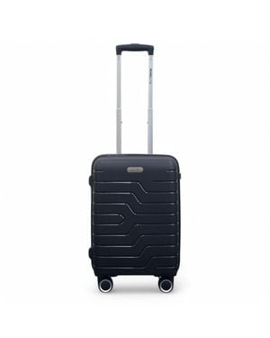 BoohooMAN Infinity Leather Hard Shell Pp Cabin Suitcase 53 X 36 X 20 Cm Luggage Suitable For Easyjet, Ryanair - Blue