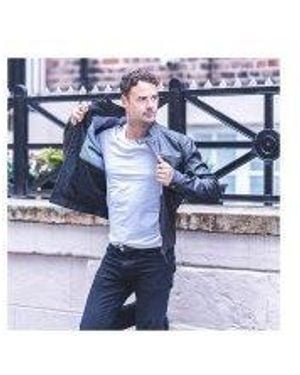 BoohooMAN Primehide 'roman' Leather Jacket - Blue