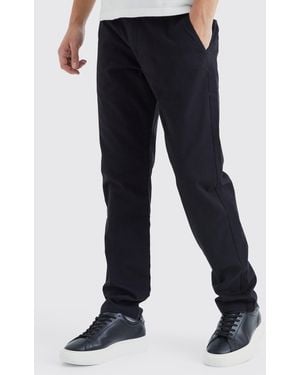 BoohooMAN Fixed Waist Slim Chino Trouser - Black