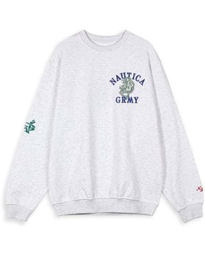BoohooMAN Nautica Mighty Harmonist Nautica X Grmy Vintage Crewneck - White