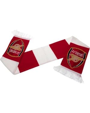 BoohooMAN Arsenal Fc Bar Scar Knitted Jacquard Winter Scarf - Red