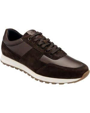BoohooMAN Lotus 'tirso' Leather Lace-up Trainers - Brown