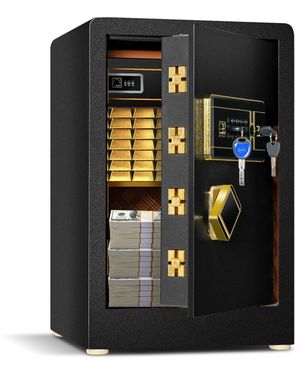 BoohooMAN Costway 30l Digital Security Safe Box Electronic Money Cash Jewellery Deposit With 4 Keys - Black