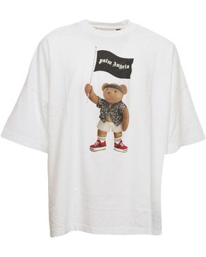 BoohooMAN Palm Angels Pirate Bear Loose Fit White T-shirt