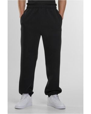 BoohooMAN Urban Classics Cotton Blend Fluffy Joggers With Elasticated Cuffs - Black