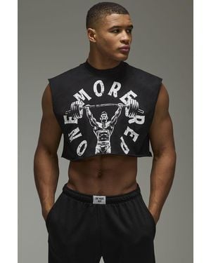 BoohooMAN One More Rep Boxy Cropped Tank - Gray