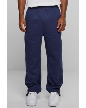 BoohooMAN Urban Classics Cotton Blend Straight Leg Joggers With Zipped Cuffs - Blue