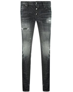 BoohooMAN Slim Jean 1964 Destroyed Black Jeans - Grey