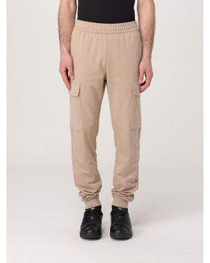 BoohooMAN Ea7 Cargo Trousers With Side Pockets - Beige - Natural