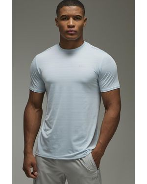 BoohooMAN Active Regular Fit Engineered T-Shirt - Grey