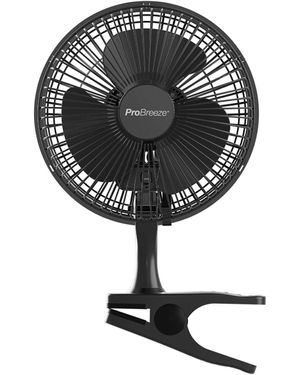 BoohooMAN Pro Breeze 6" Mini Clip Fan - Ultra Quiet & High Power - Black