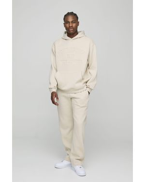 Boohoo Chándal Oversize Con Capucha Y Repujado Homme - Neutro