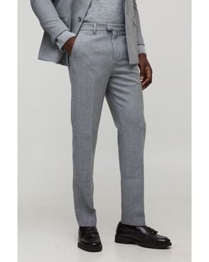 Boohoo Straight Fit Wool Look Trouser - Gray