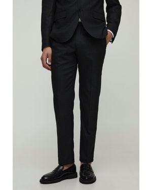 BoohooMAN Pantalón De Traje Ajustado De Cuadros - Negro
