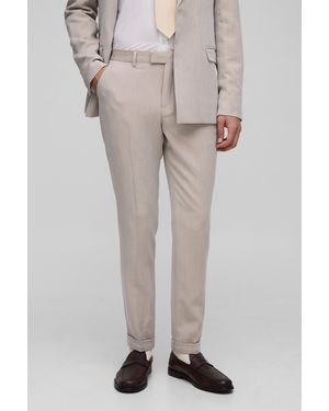 BoohooMAN Skinny Fit Herringbone Suit Trouser - Multicolour