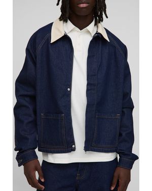 Boohoo Relaxed Fit Denim Harrington Jacket - Blue