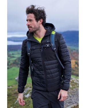 BoohooMAN Mountain Warehouse 'turbine' Lightweight Padded Softshell Stretch Panels Autumn Jacket - Blue