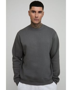 BoohooMAN Tall Basic Regular Fit Crew Neck Sweatshirt - Grey