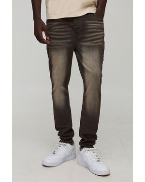 Boohoo Skinny Fit Washed Jeans - Gris