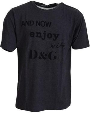 BoohooMAN Dolce & Gabbana Preloved Authentic Short Sleeve Crew Neck T-shirt - Grey - Black