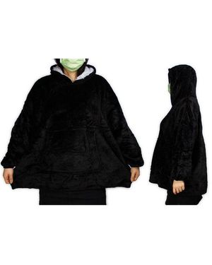 BoohooMAN Leaper Comfortable Oversized Sherpa Hoodie Blanket - Black