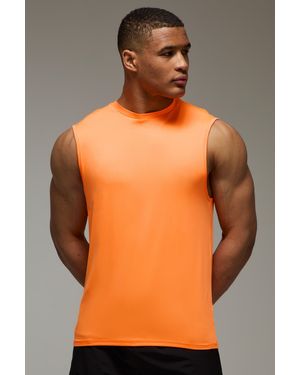 BoohooMAN Man Active Regular Lightweight Essentials Gym Tank - Orange