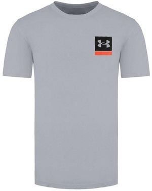 BoohooMAN Under Armour Short Sleeve Crew Neck Grey Photoreal T-shirt