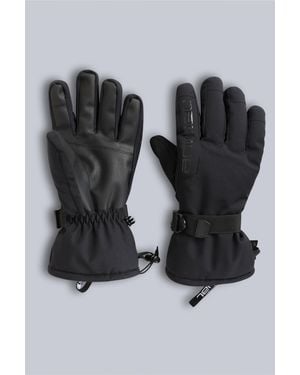 BoohooMAN Animal Gold 'edge' Waterproof Padded Adjustable Cuffs Primaloft® Ski Gloves - Black
