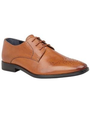 BoohooMAN Lotus Tan 'ivan' Leather Derby Shoes - Brown