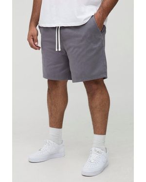 Boohoo Plus Elasticated Waist Relaxed Fit Shorts - Azul