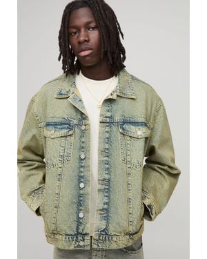 BoohooMAN Regular Jean Jacket - Green