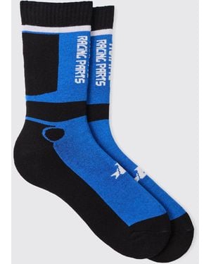 Boohoo Moto Racing Socks - Azul