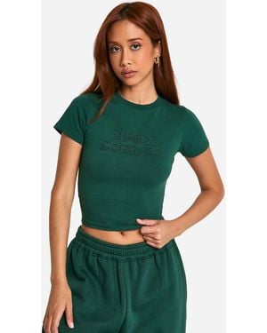 BoohooMAN Dsgn Studio Self Fabric Applique Baby T-shirt - Green