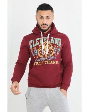 BoohooMAN Brave Soul Graphic Print Hoodie - Red