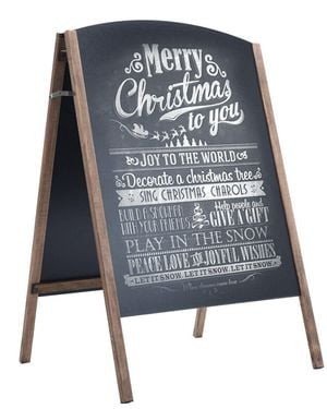BoohooMAN Costway Chalkboard A Board Double Sided Replaceable Blackboard 4 Writing Board Frame - Blue