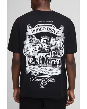 BoohooMAN Oversized Rodeo Drive Graphic T-Shirt - Black