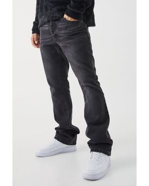 BoohooMAN Slim-Fit Schlagjeans - Schwarz