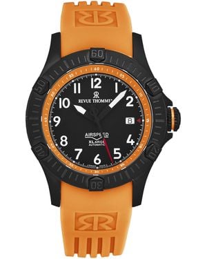 BoohooMAN Revue Thommen Air Speed Automatic Rubber, 43mm Stainless Steel Case - Black